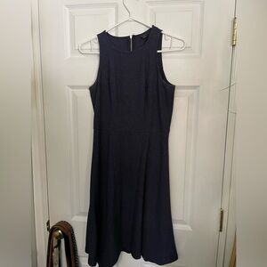 Ann Taylor A-Line navy blue high neck dress size zero.